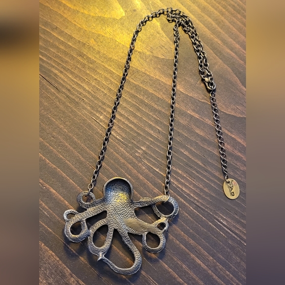 Octopus Antiqued Statement Necklace by ZAD - Picture 2 of 4
